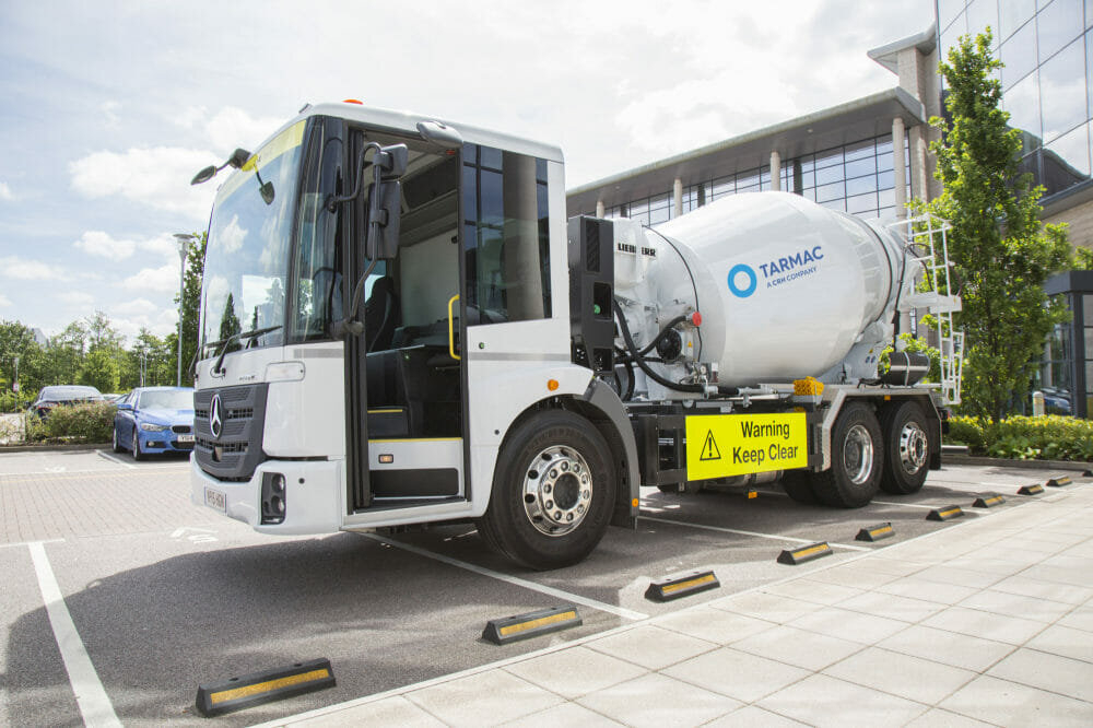 Tarmac trials Mercedes' Econic conrete mixer