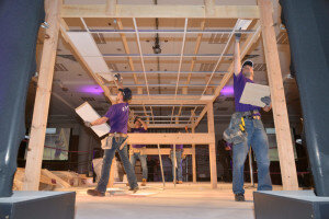 Coyle Suspended ceilings (foreground) battle out the final with New Forest Ceilings.