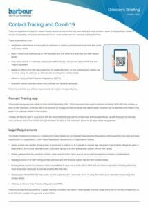 Contact tracing and COVID-19 director’s briefing
