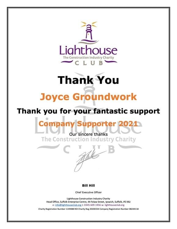 Joyce Groundwork pledges their support to provide Construction Workers with better Mental Health support.