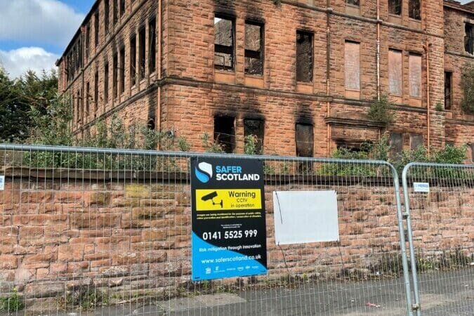 Safer Scotland underlines its response capability with rapid reaction to securing burnt-out East End building