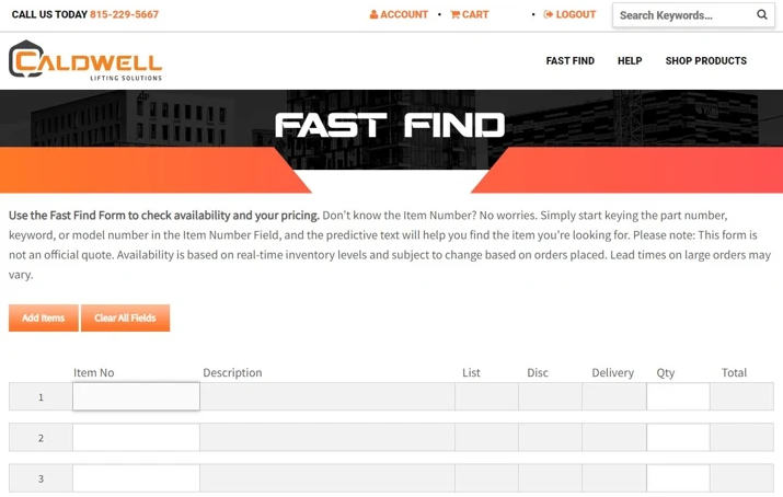 New Caldwell Distributor Portal