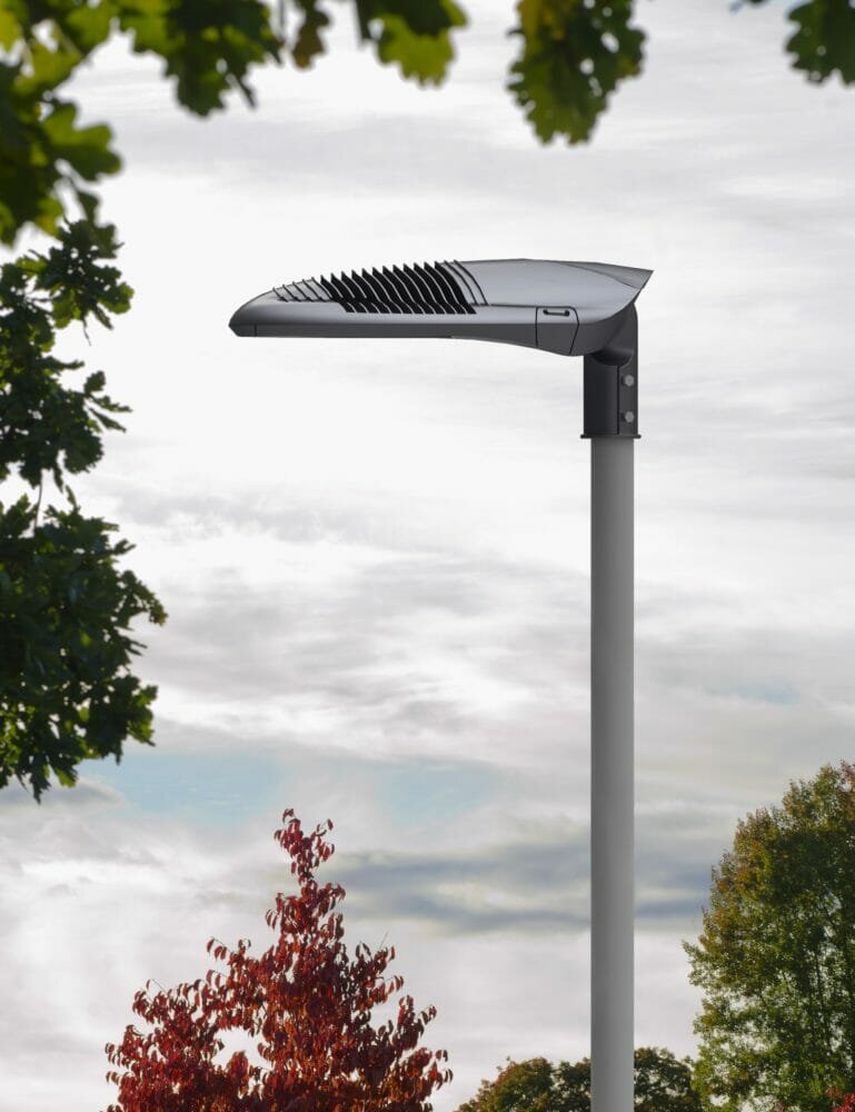 NEW FUTURISTIC STREET LIGHT LUMINAIRE FROM AURA LIGHT HAS SMART FEATURES