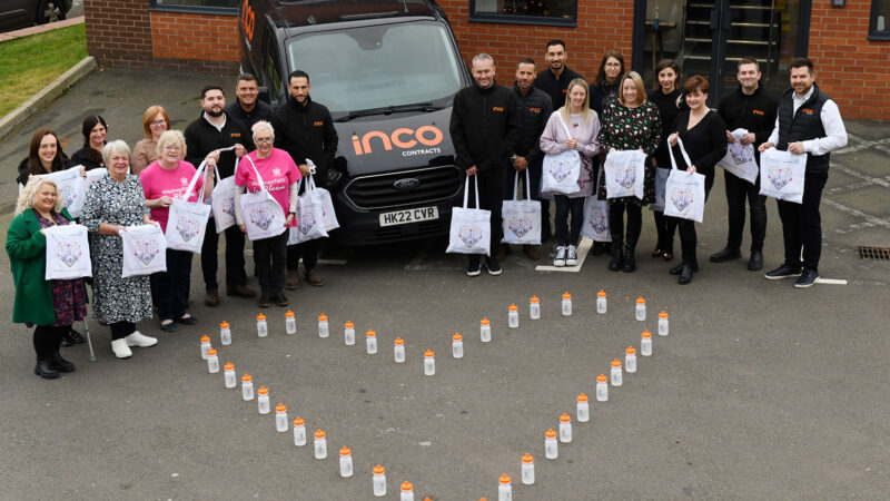 Inco Contracts smash fundraising target with delivery of 1100 ‘chemo comfort bags’ to Royal Wolverhampton NHS Trust