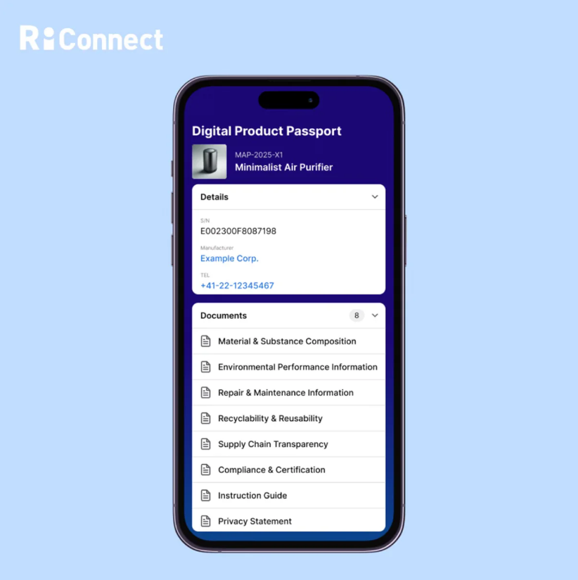 RiConnect Issues ​ ​Digital Product Passports