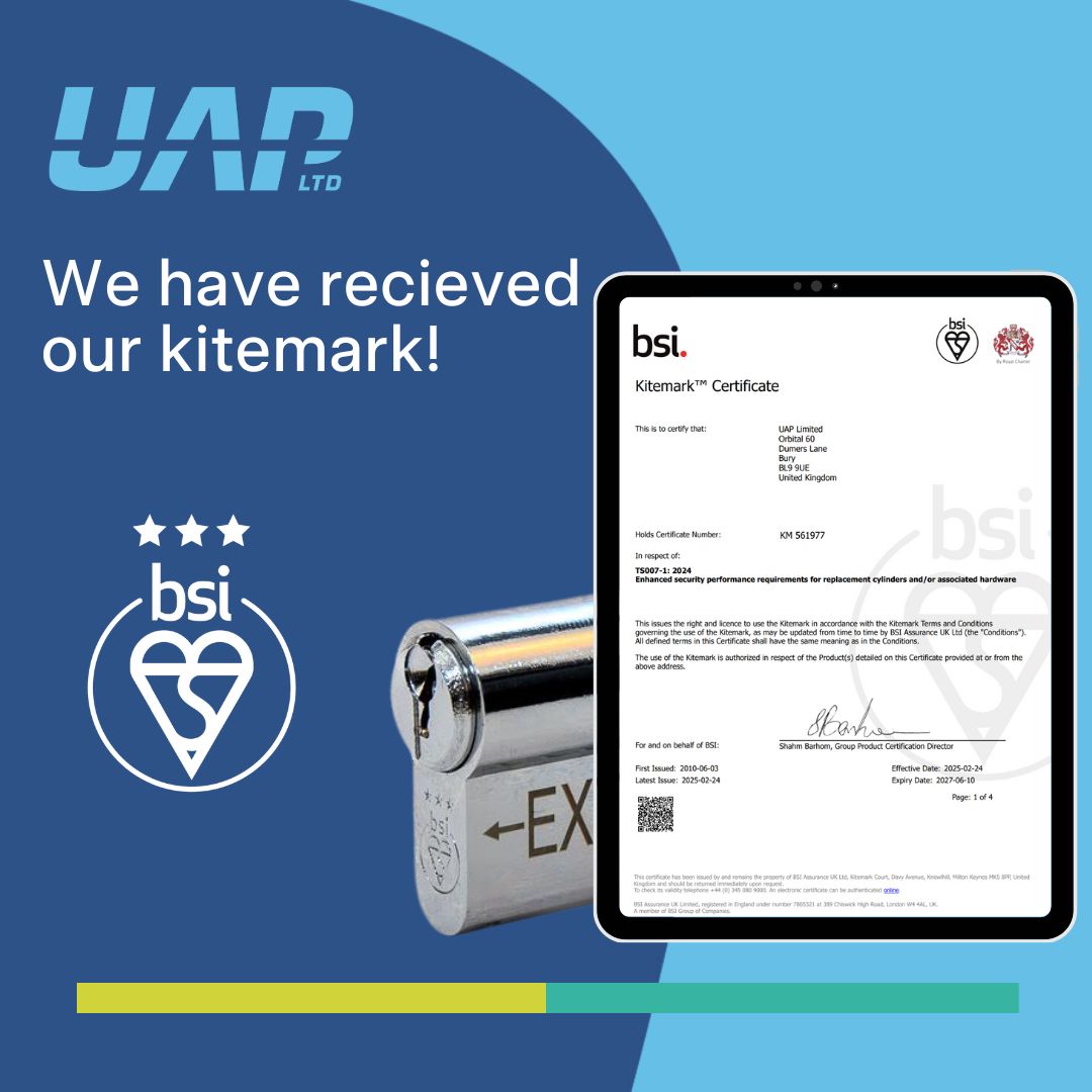 UAP amongst the first to certify 3* euro cylinders for new security standard